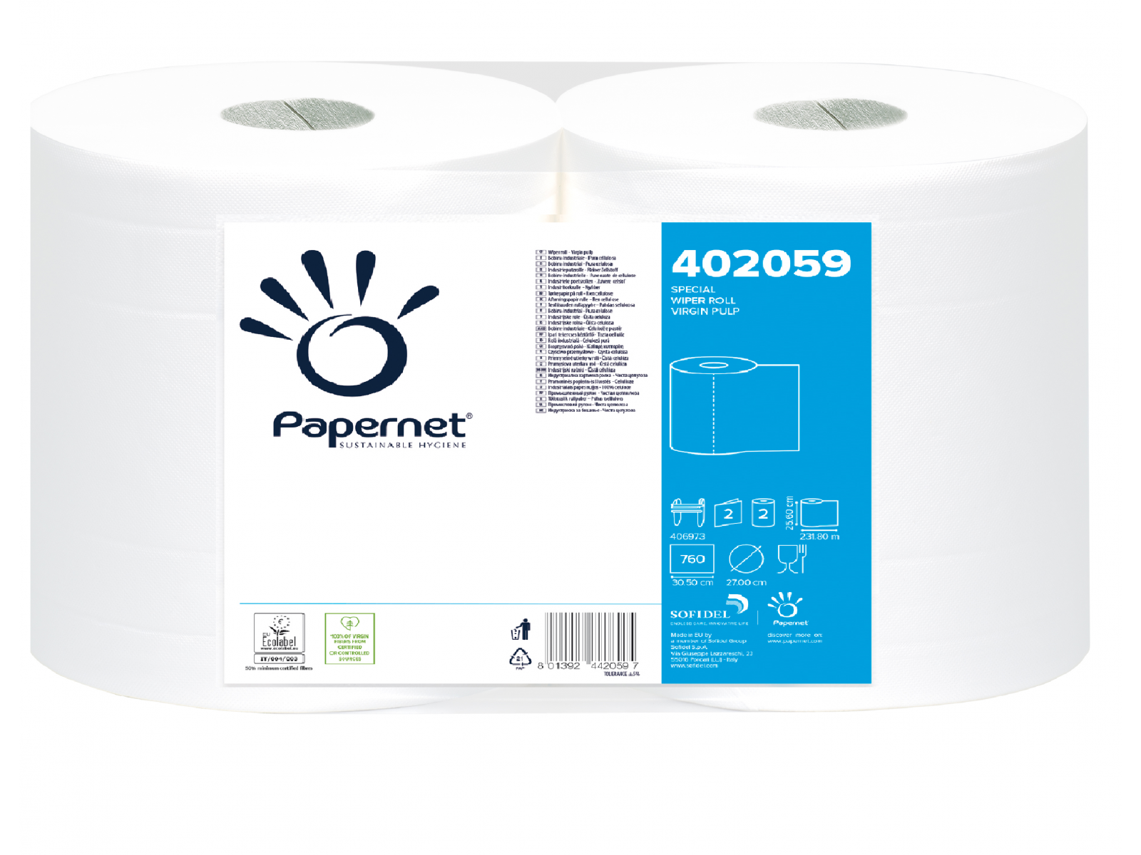 Czyściwo 402059 Papernet 2x Role  232mb na roli Mięsiste Chłonne Opak 2 role